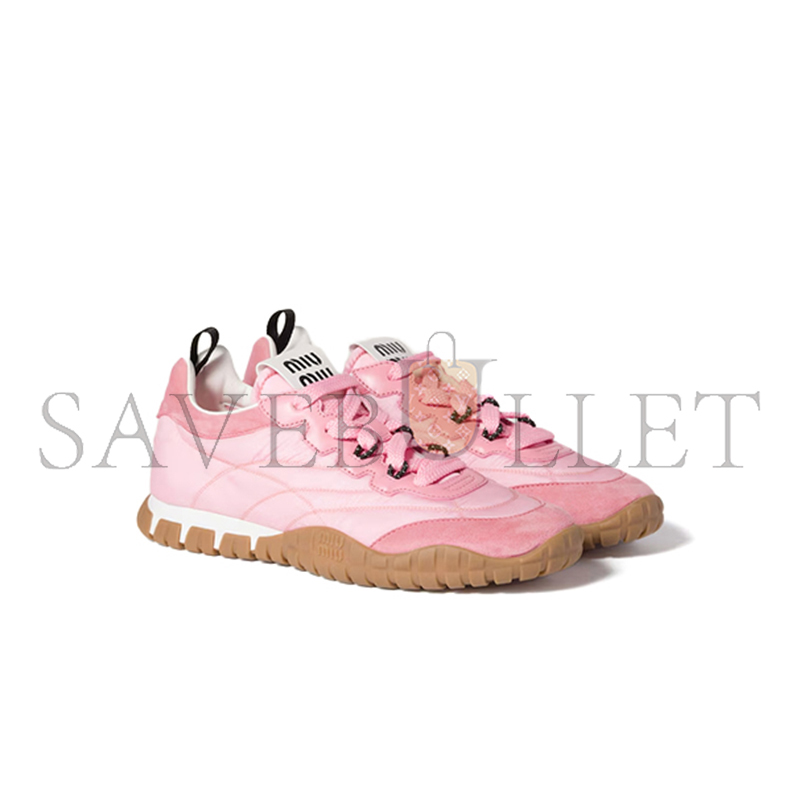 MIU MIU TYRE TECHNICAL FABRIC AND SUEDE SNEAKERS 5E417E MIU MIU TYRE TECHNICAL FABRIC AND SUEDE SNEAKERS 5E417E
